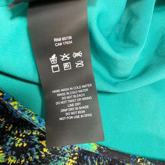 Proenza Schouler‎ Swimsuit Womens XS One Piece Open Back Teal Abstract - Picture 10 of 11